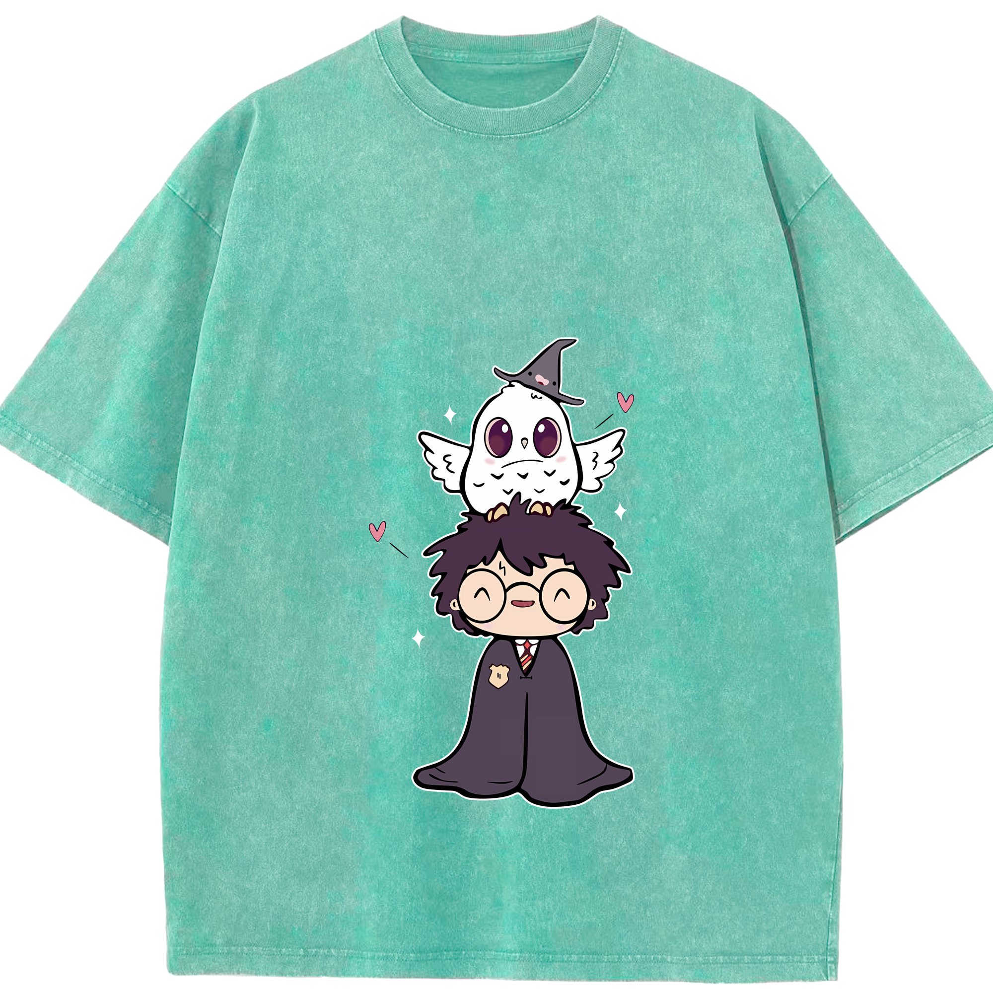 （画像用） Harry Potter ハリー・ポッターシリーズ 綿100% ヴィンテージ風 半袖Tシャツ（フロントプリント）